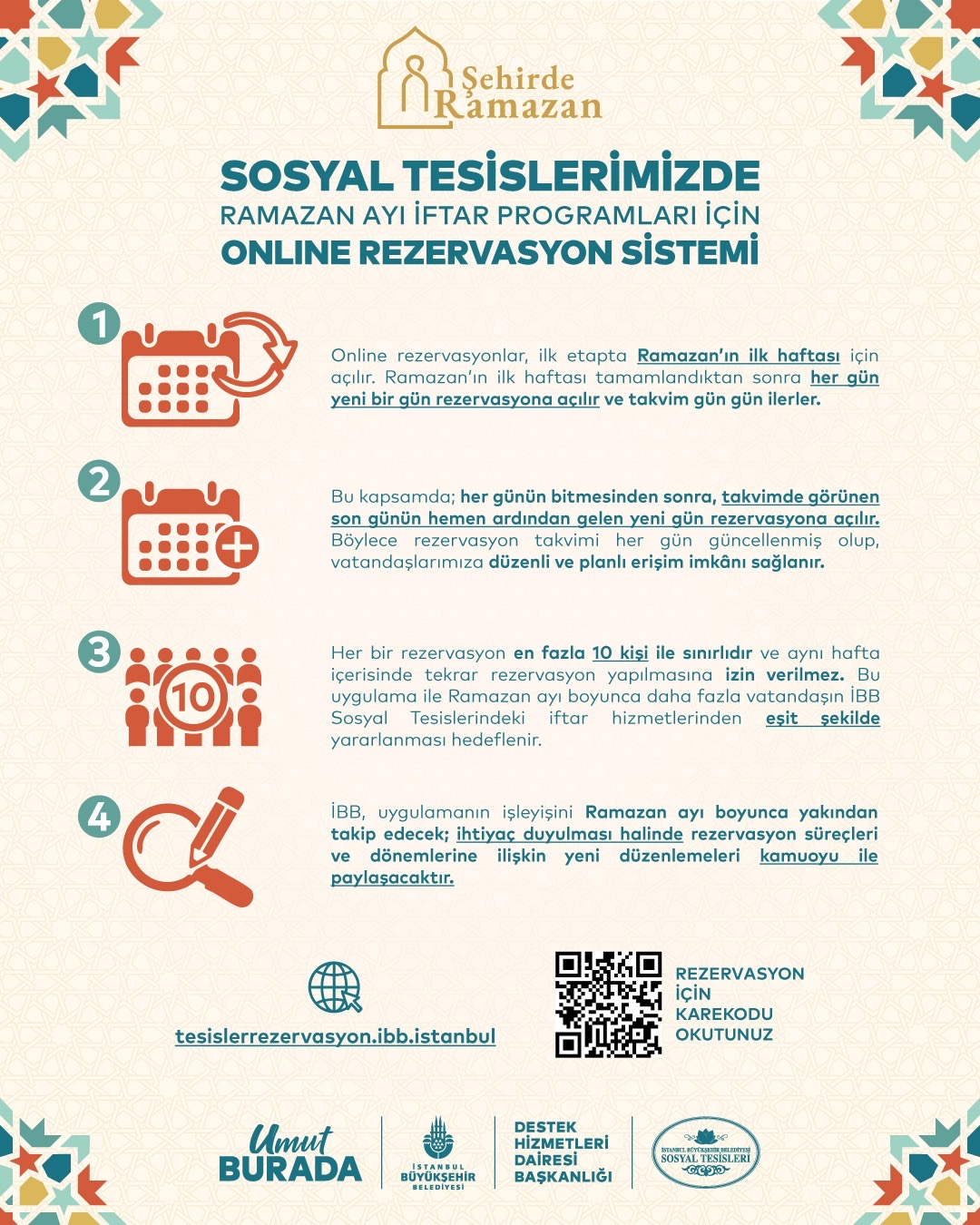 İBB Sosyal Tesislerinde Ramazan İftarları İçin Online Rezervasyon Dönemi Başlamıştır